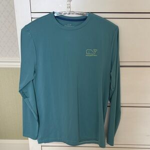 Vineyard Vines Men's Aqua Long Sleeve Tee Performance